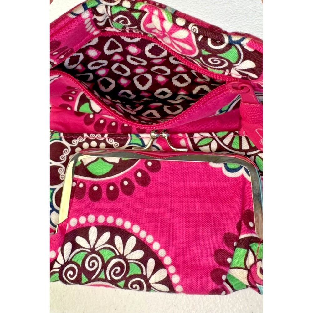 Vera Bradley Cupcakes Pink Compact Wallet‎ Lightweight Kiss Lock Coin Key Clip - Picture 5 of 11